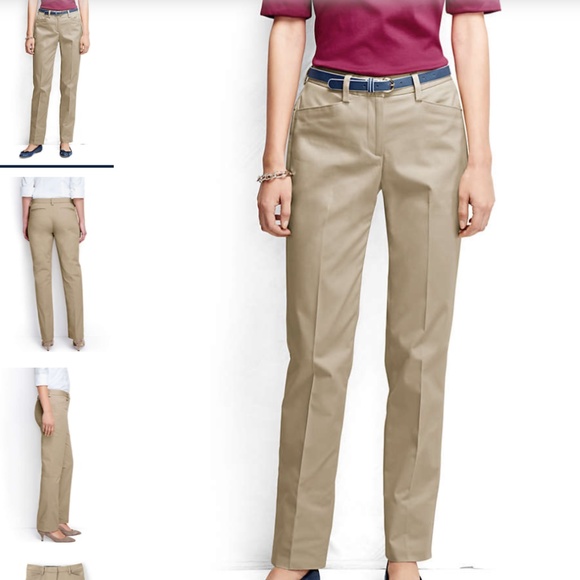 NWT Women's Khaki Straight Leg Chino Pants - Picture 1 of 3
